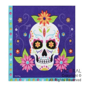 SERVILLETA DE PAPEL CALAVERA MEXICANA x 20 UNIDADES